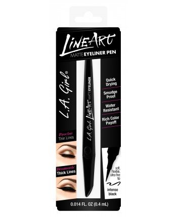 La Girl Line Art Eyeliner Pen, Matte, Intense Black GLE712 - 0.014 fl oz